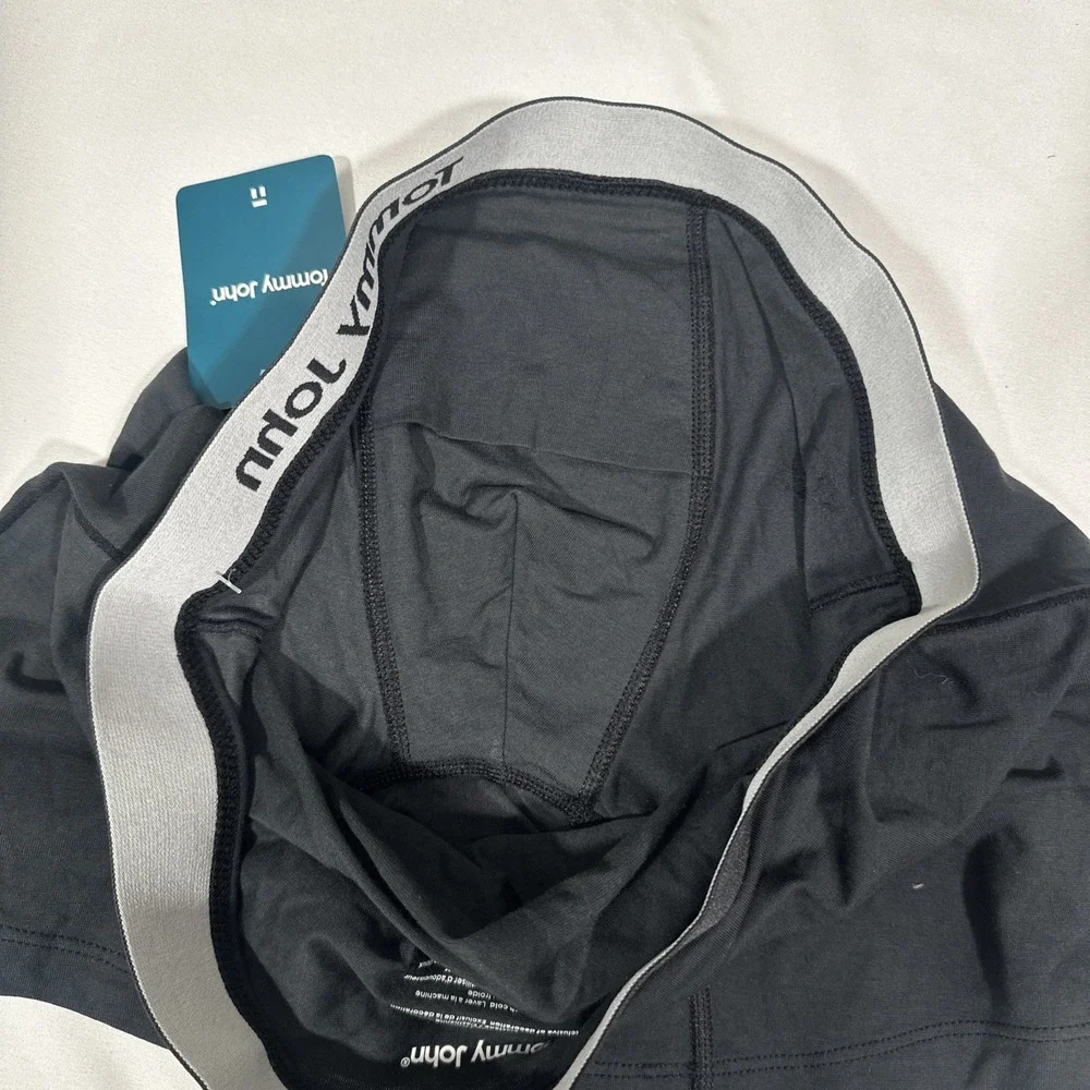 NWT‎ $32 TOMMY JOHN [ Medium ] Cool Cotton 4-Inch Boxer Briefs in Black U1404